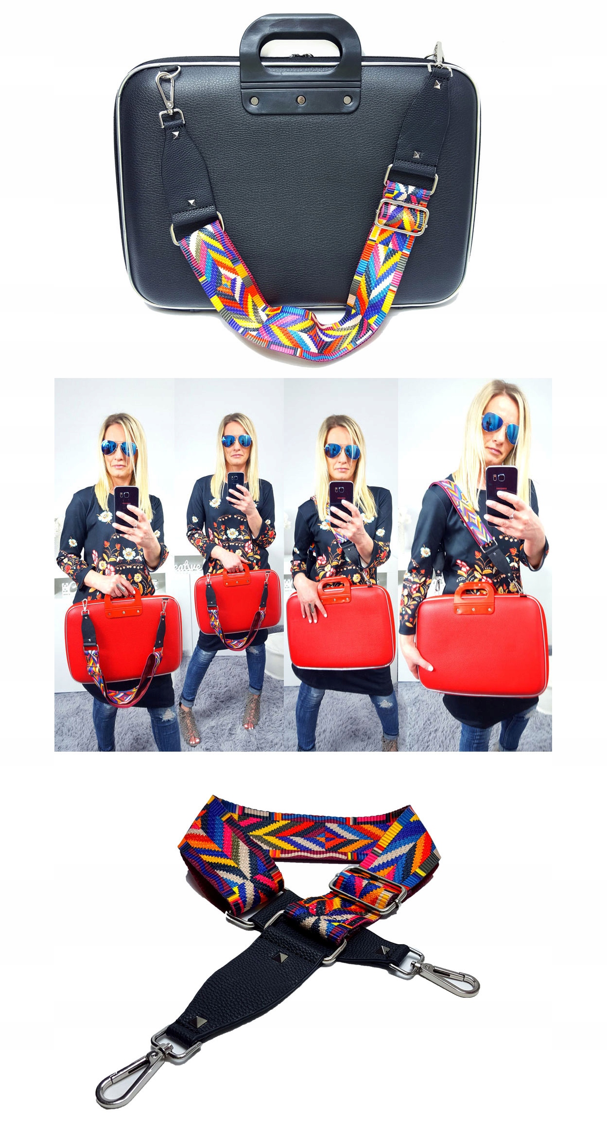 AKTÓWKA TORBA NA LAPTOPA PASEK AZTECKI 13 14 15 16 Wysokość 30 cm