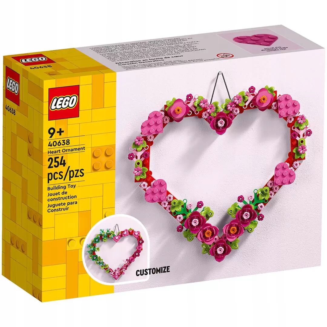 LEGO Creator 40638 Ozdoba w Kształcie Serca + torebka prezentowa Liczba elementów 254 szt.