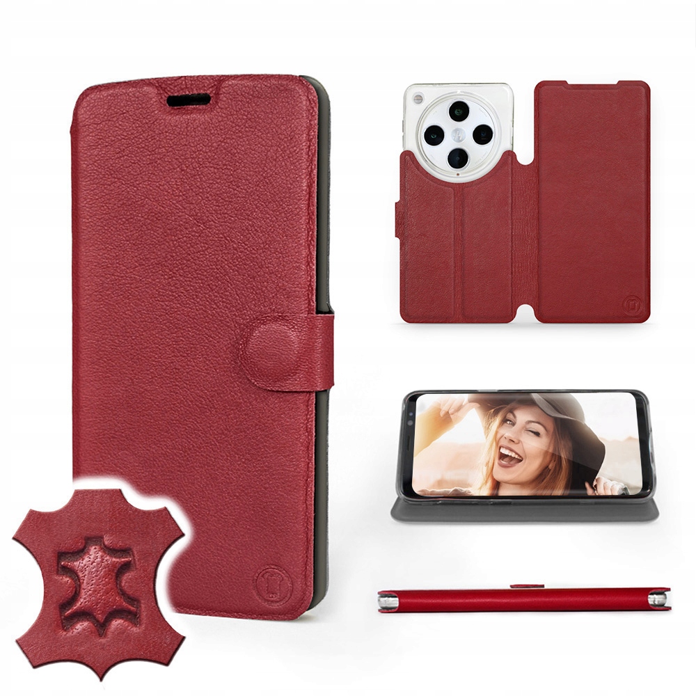 Etui Mobiwear do Oppo Find X8 Pro Dark Red Leath