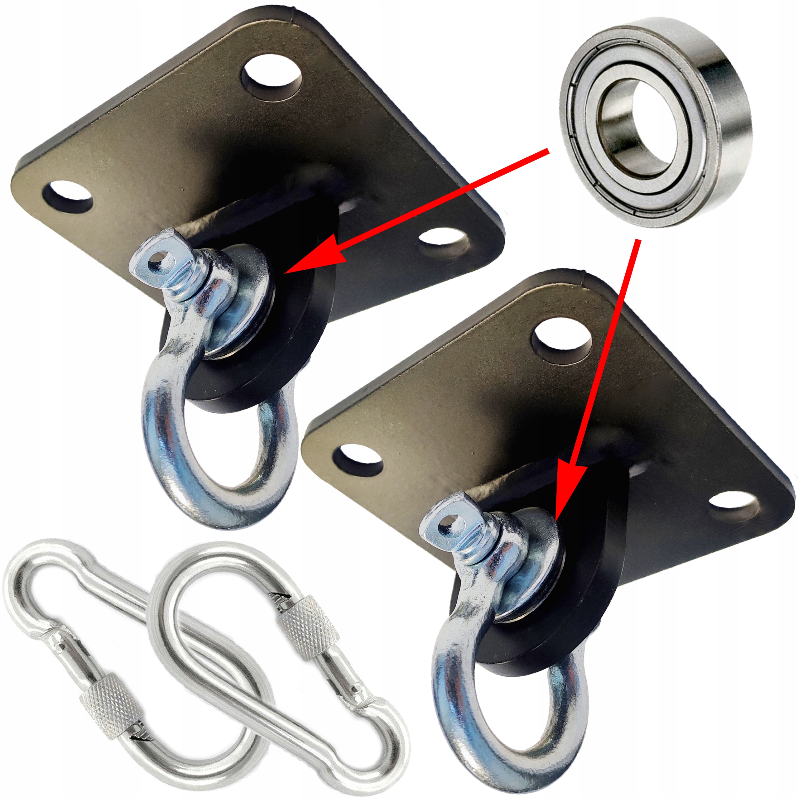 Upevnění houpačky s ložiskem šeklu na houpačky houpacích křesel