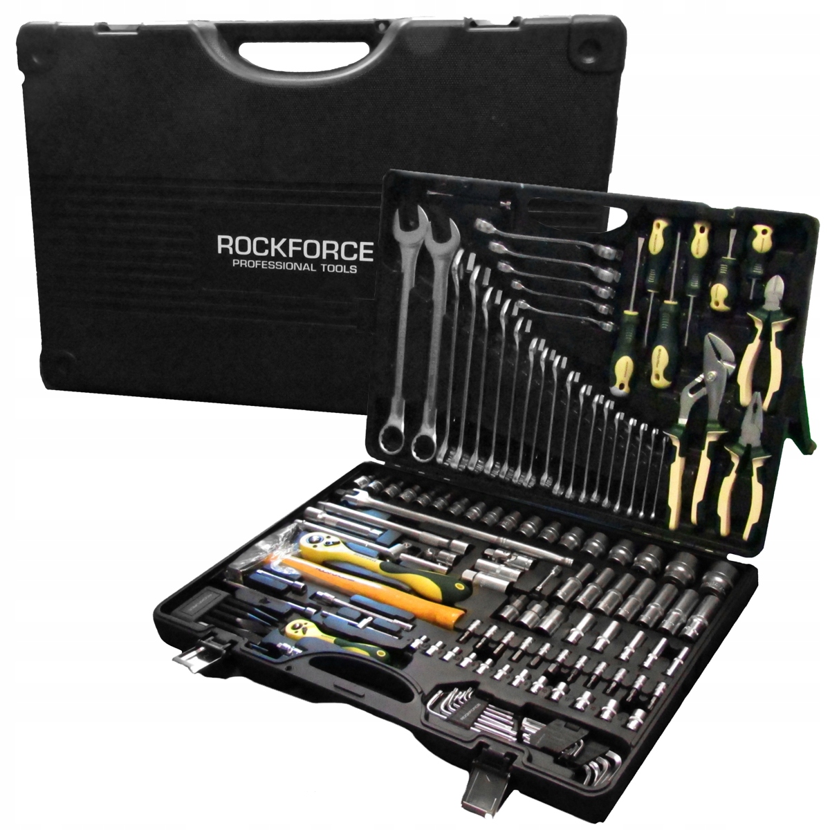 Klucze nasadowe zestaw narzędzi 128 el. WALIZKA NARZĘDZIOWA ROCKFORCE