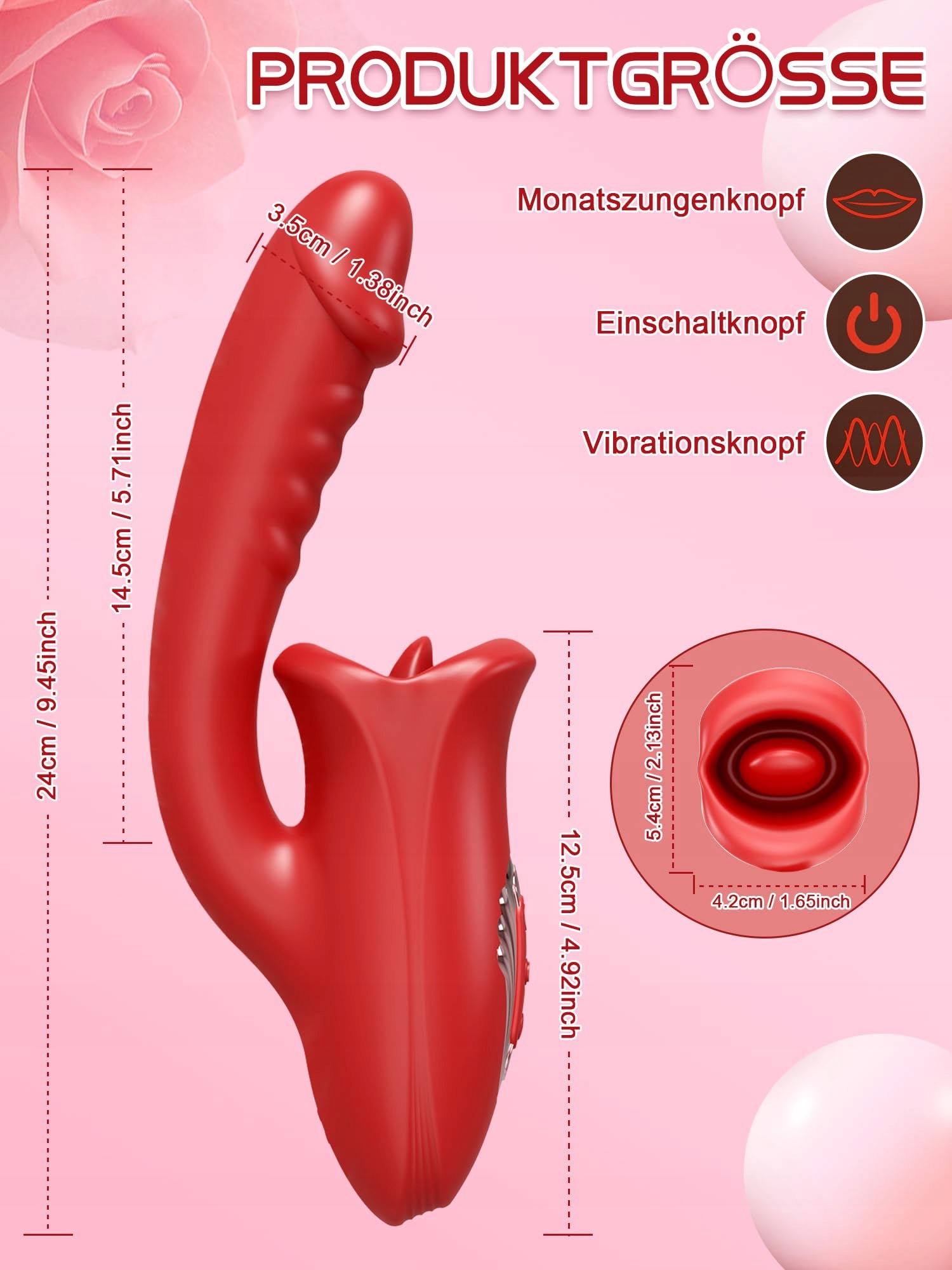 ZUNGEN Realistyczny Wibrator Dildo G Punkt Klitoris 10 Trybów Dla Kobiet — miniatura 8