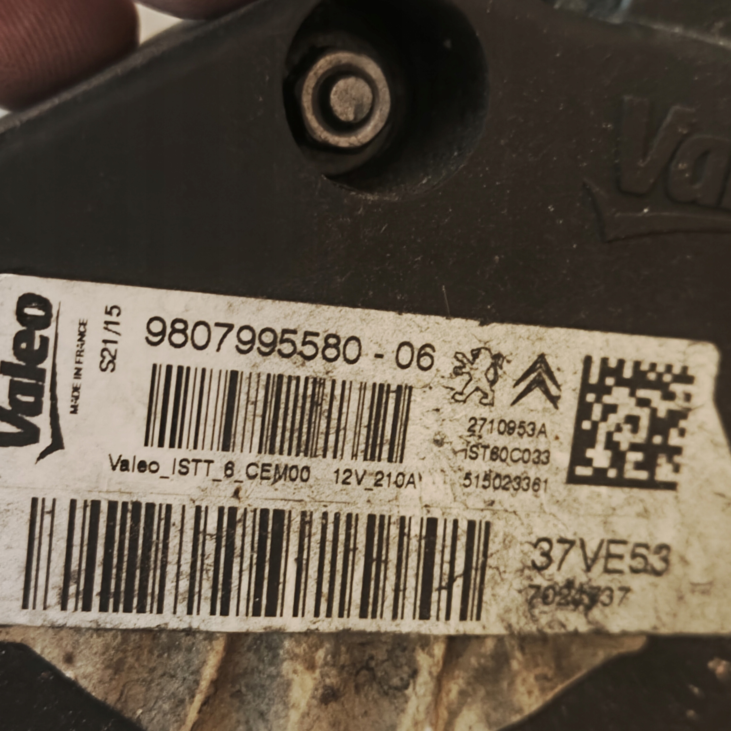 ALTERNATOR PSA 2.0 BLUEHDI START STOP 9807995580