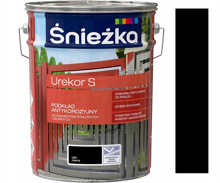 Śnieżka Urekor S Podkład Antykorozyjny Do Stali I Żeliwa U04 Czarny 5L