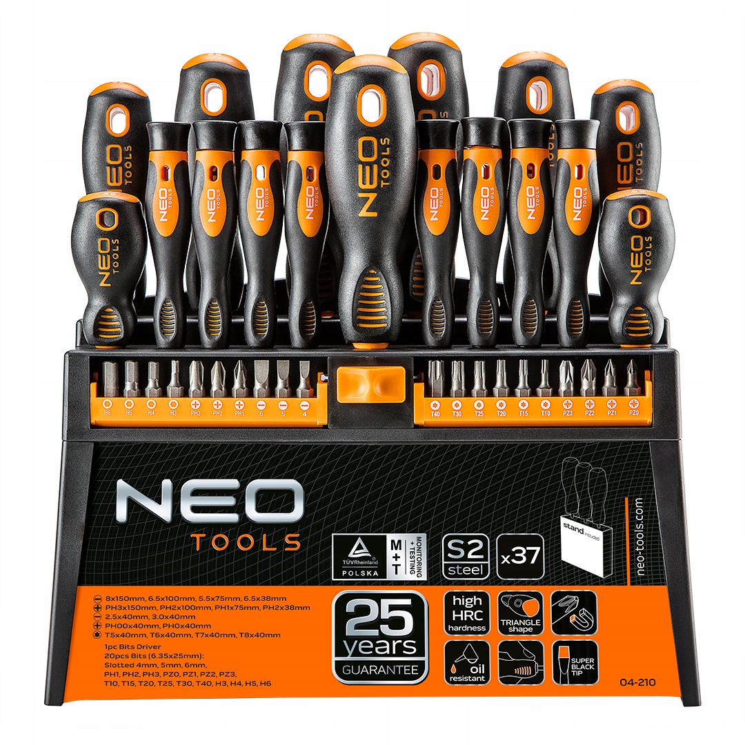 

Neo Tools Zestaw Śrubokrętów Wkrętaków Bitów 37SZT