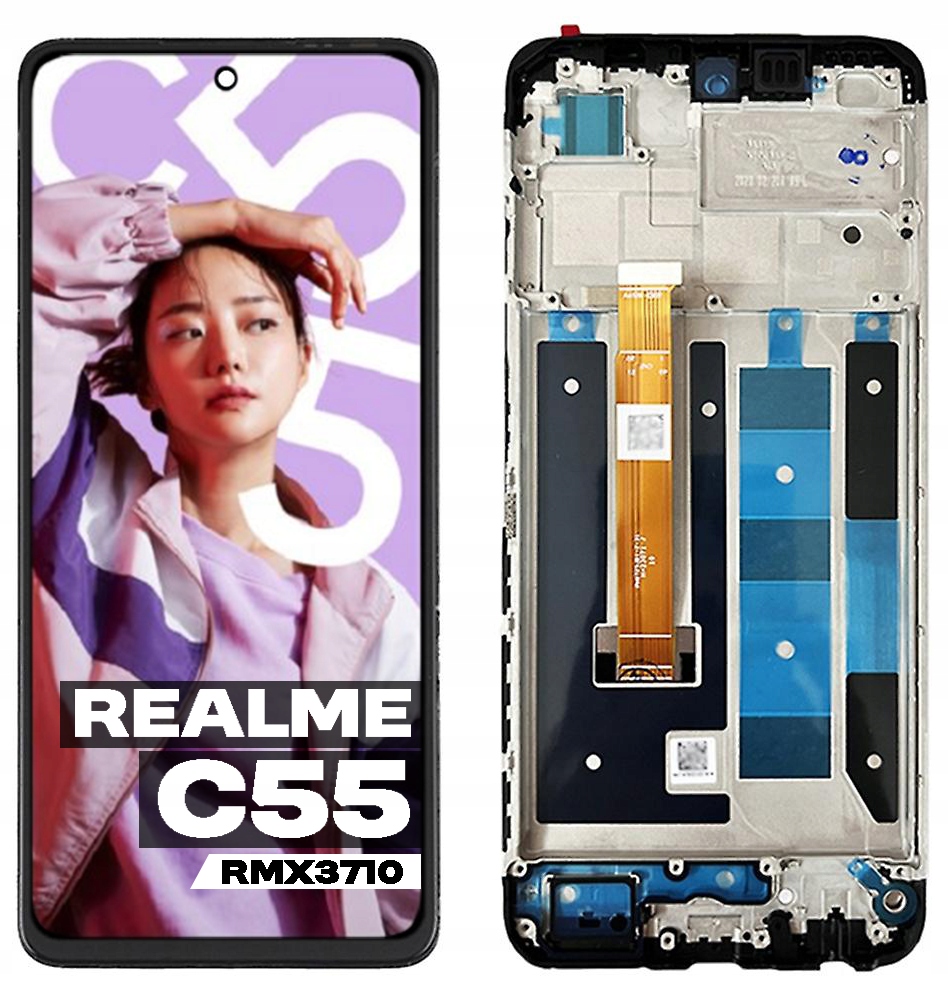 Originální dotykový displej Digitizer pro Realme C55 RMX3710 Rámeček