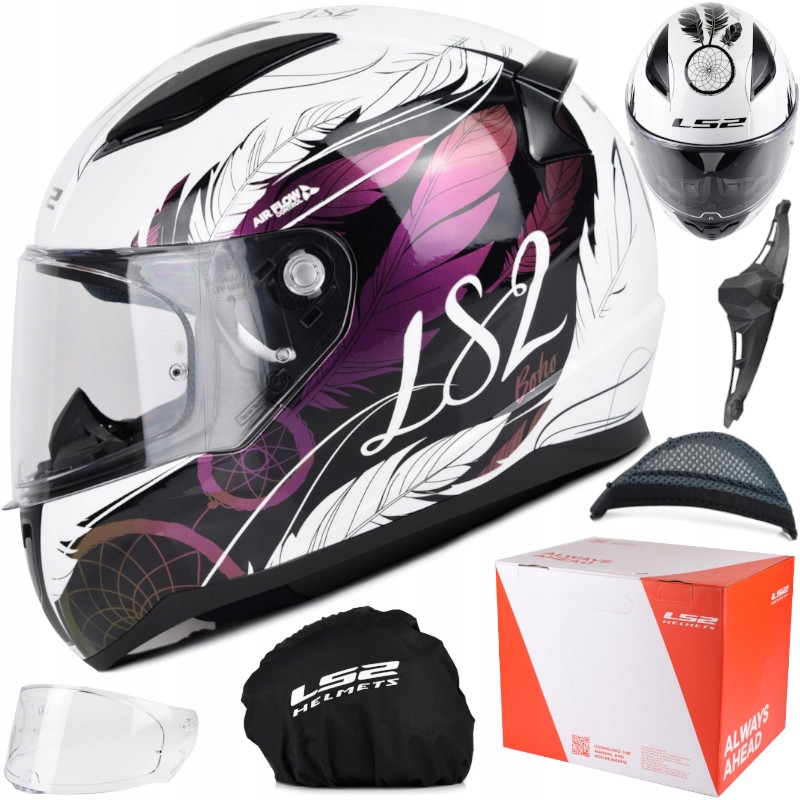 Kask motocyklowy LS2 FF353 Rapid II Boho White Bl. Pink L