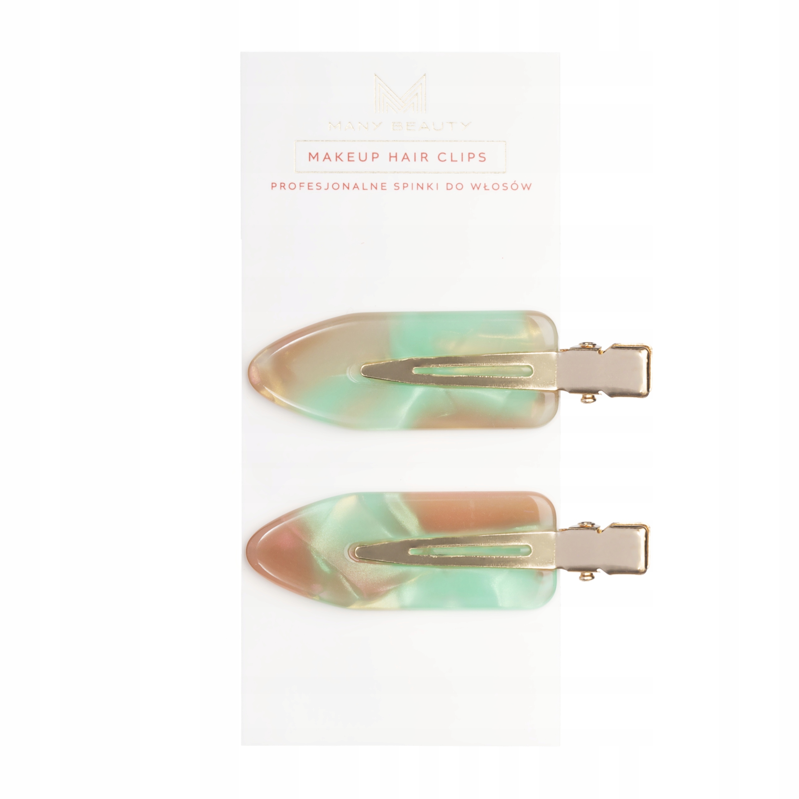 Spinki do włosów perłowe miętowe 2 szt
