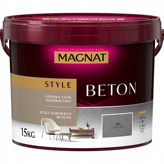 Tynk Dekoracyjny Magnat Beton Architektoniczny Stalowy 15 Kg