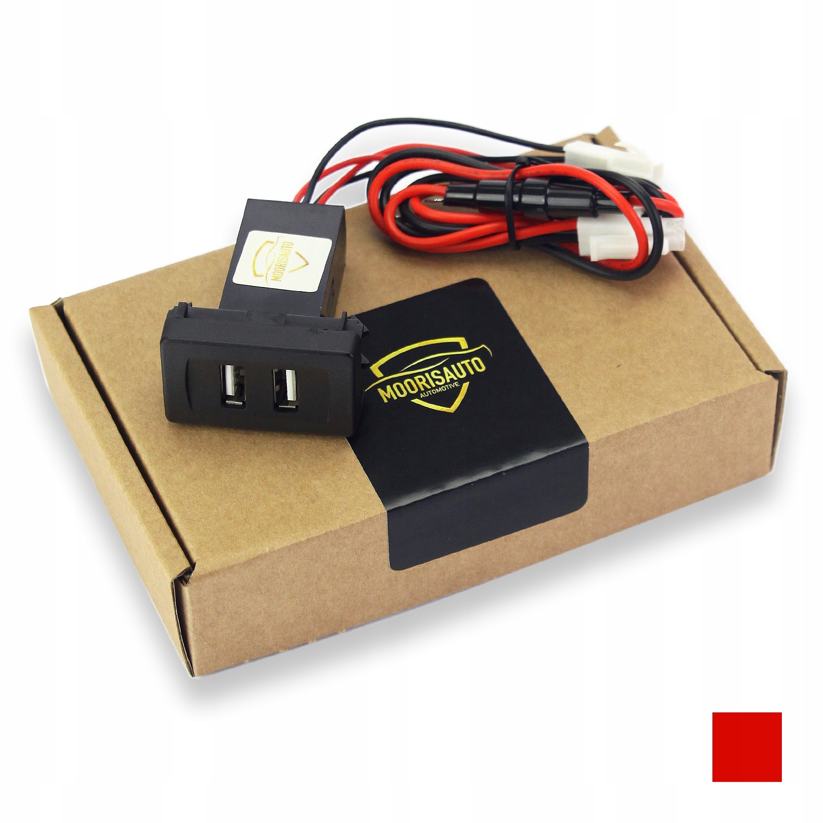 Ładowarka Samochodowa OEM 2x USB VW T4 - RED Light