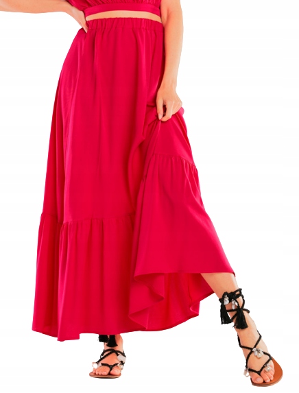 Dlouhá prošívaná sukně s volánem L/XL