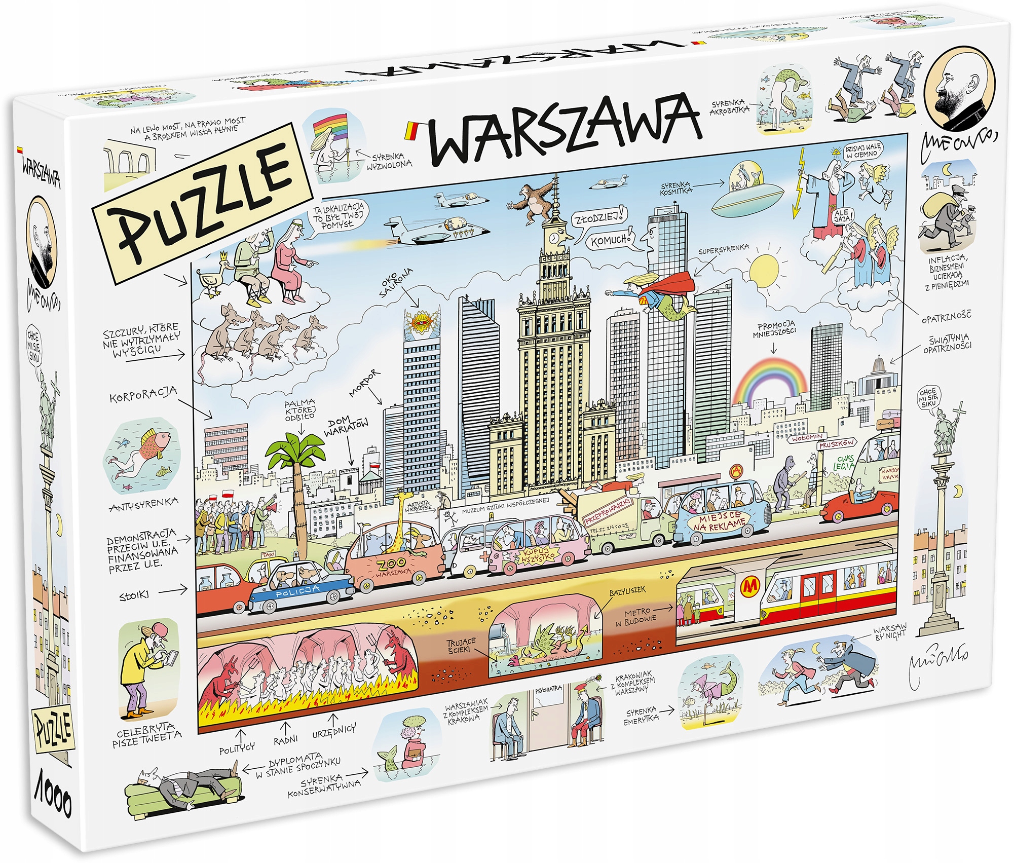 

Puzzle 1000 el. Warszawa, rysunek A. Mleczko