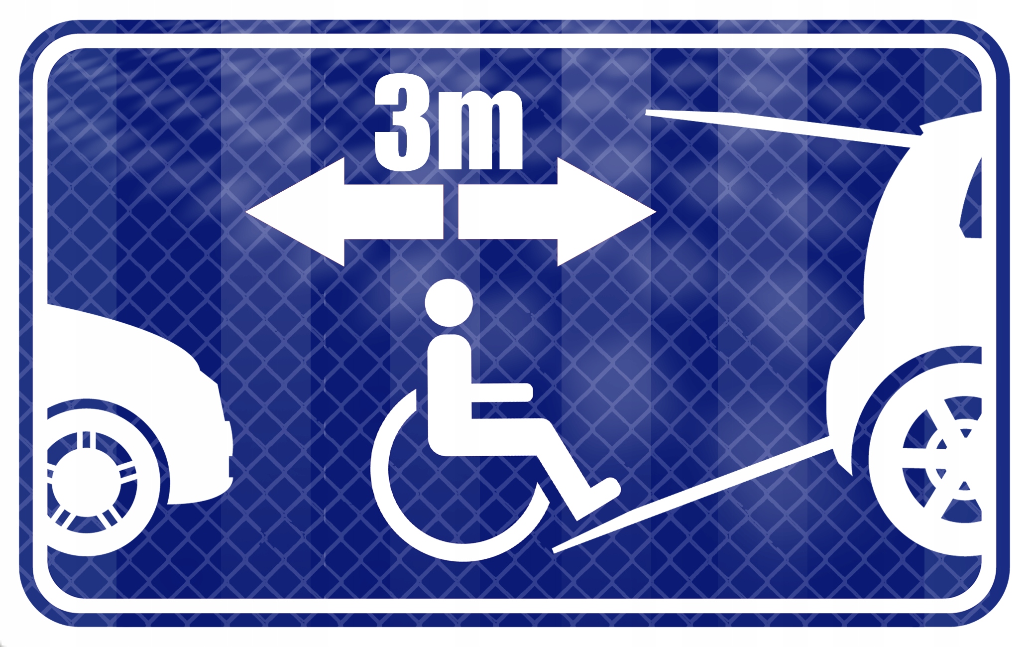 Niepełnosprawni Magnes Inwalida Znak na auto Odblaskowy Odległość 3 Metry