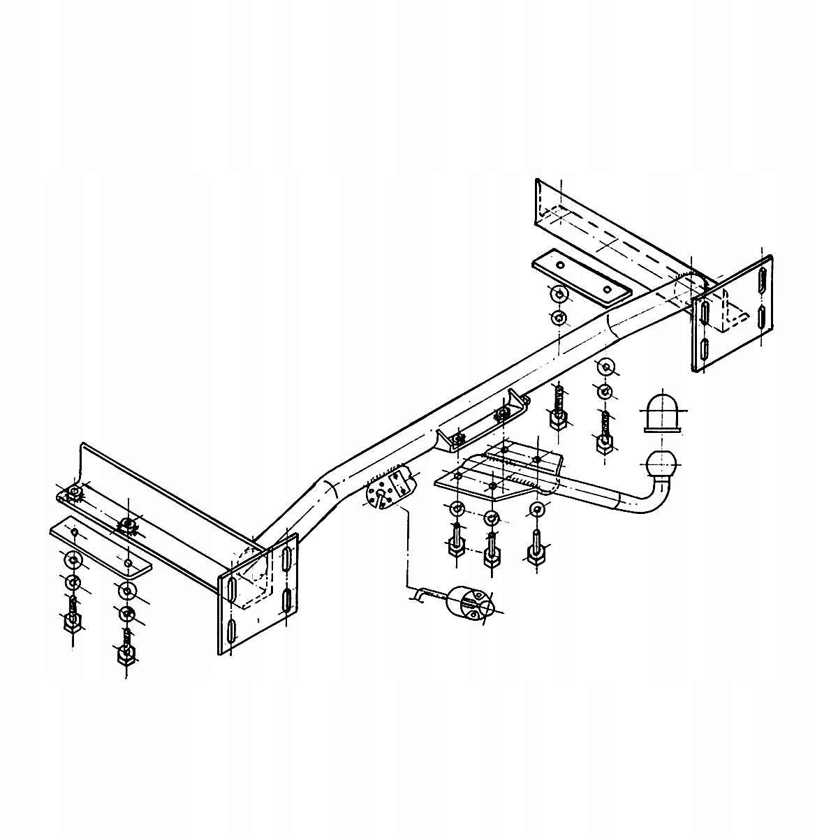 Hak holowniczy nowy do Chrysler Voyager Grand Voyager GH/GS Van 95-01 Producent Steinhof