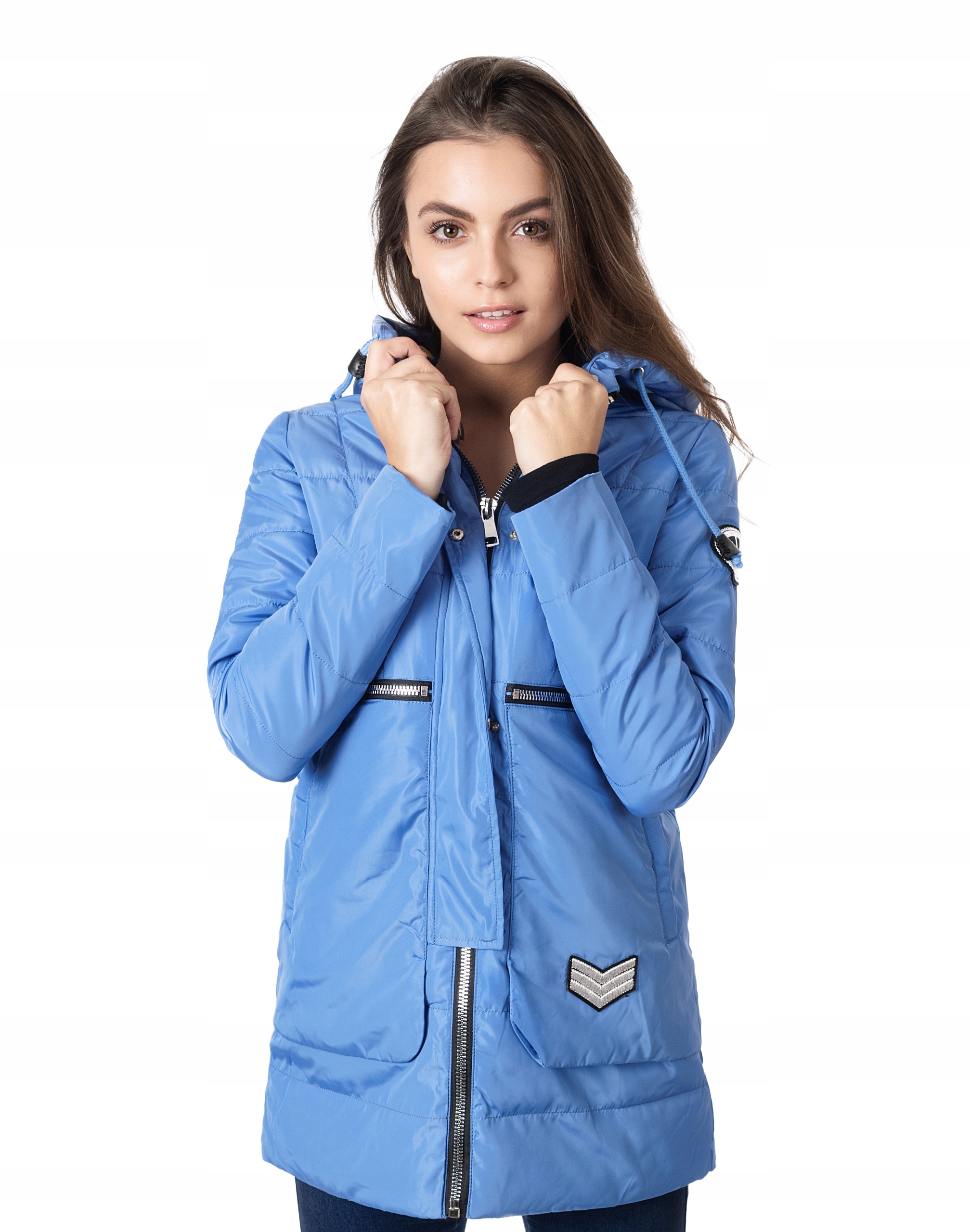 

Płaszczyk Kurtka Damska Ocieplana BH17 S niebieski