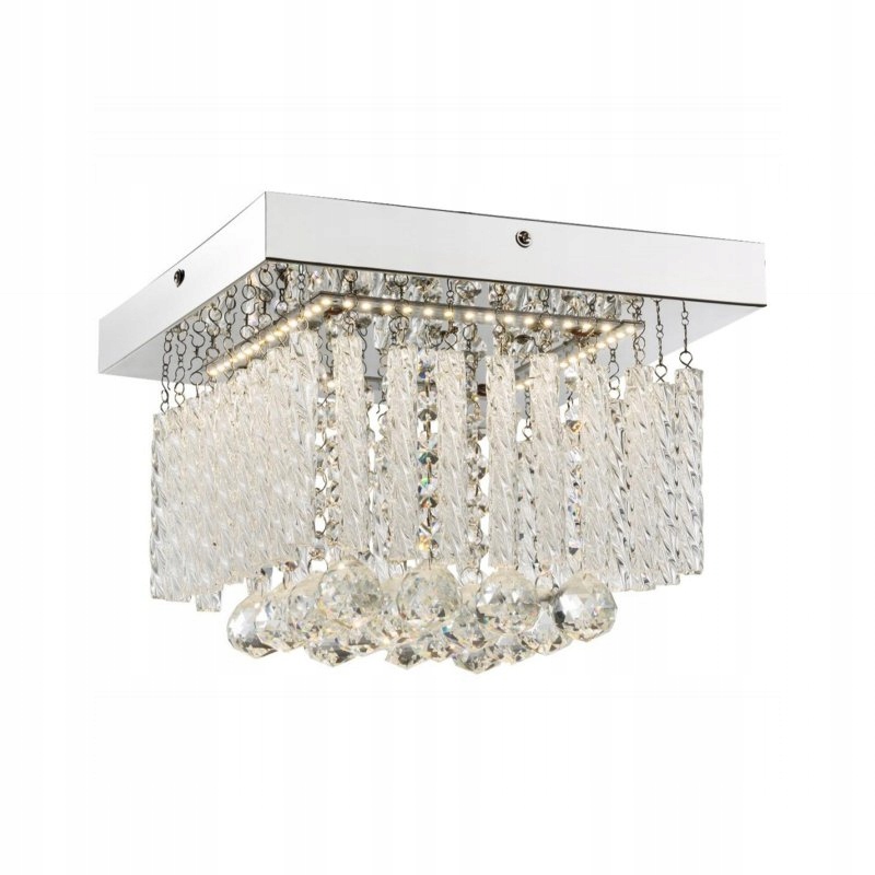 Led stropná lampa 12W Mathilda, chróm, sklenené tyče Globo