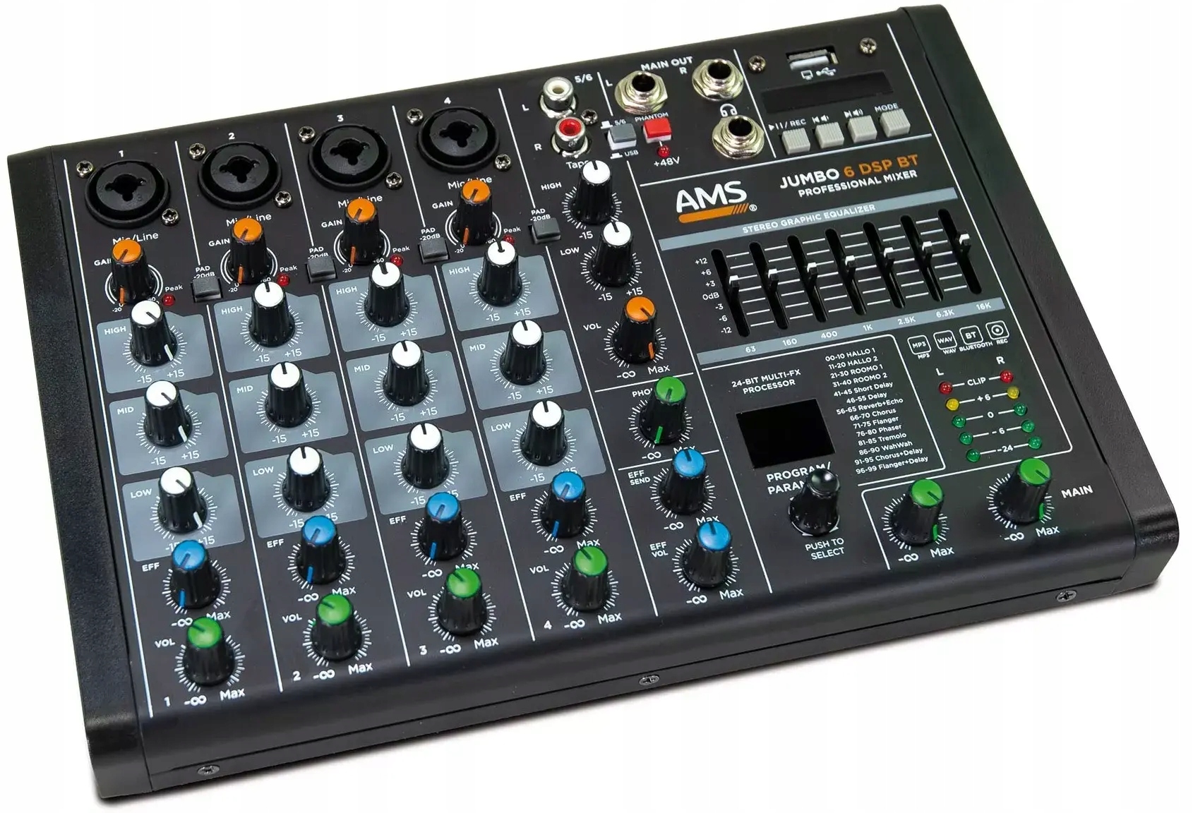 Ams Jumbo 6 Dsp Bt mixpult se 6 kanály