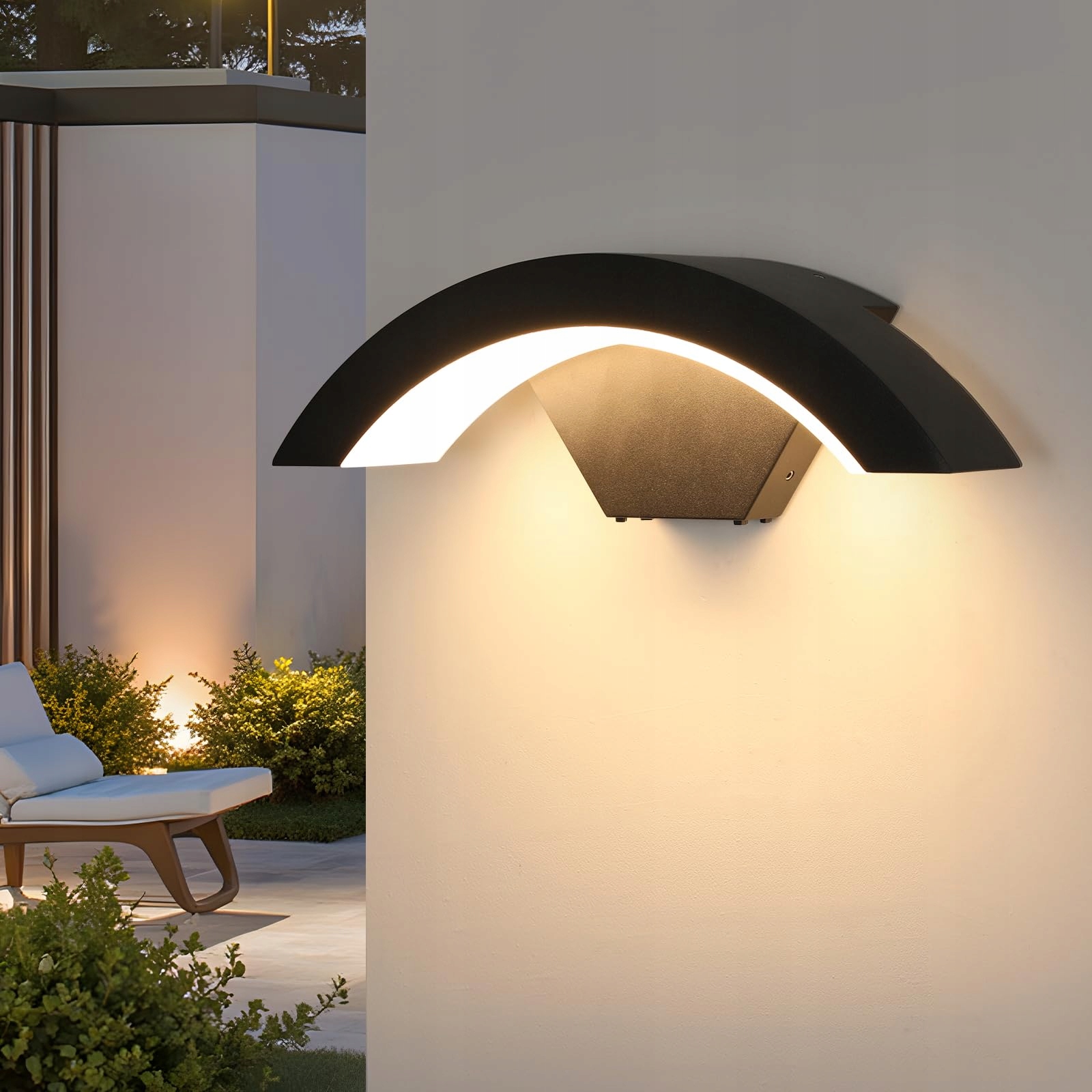 DAXGD LED Wandleuchte Zewnętrzna 24W IP65 Czarna Nowoczesna 3000K — miniatura 6