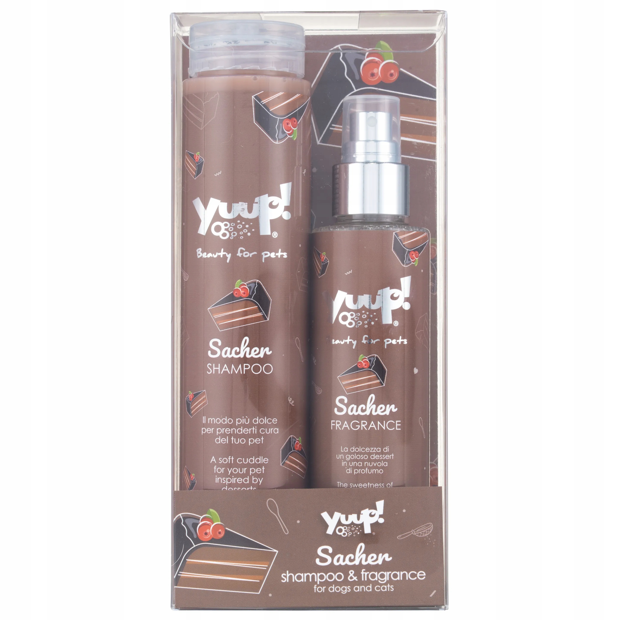 Yuup! Sacher zestaw kosmetyków dla psa i kota, szampon perfumy