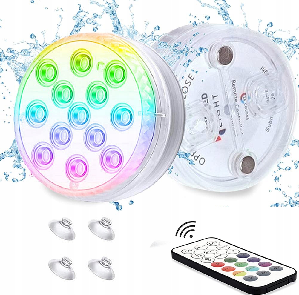 

2X Lampki Do Basenu Led Oświetlenie Basenu Z Pilot