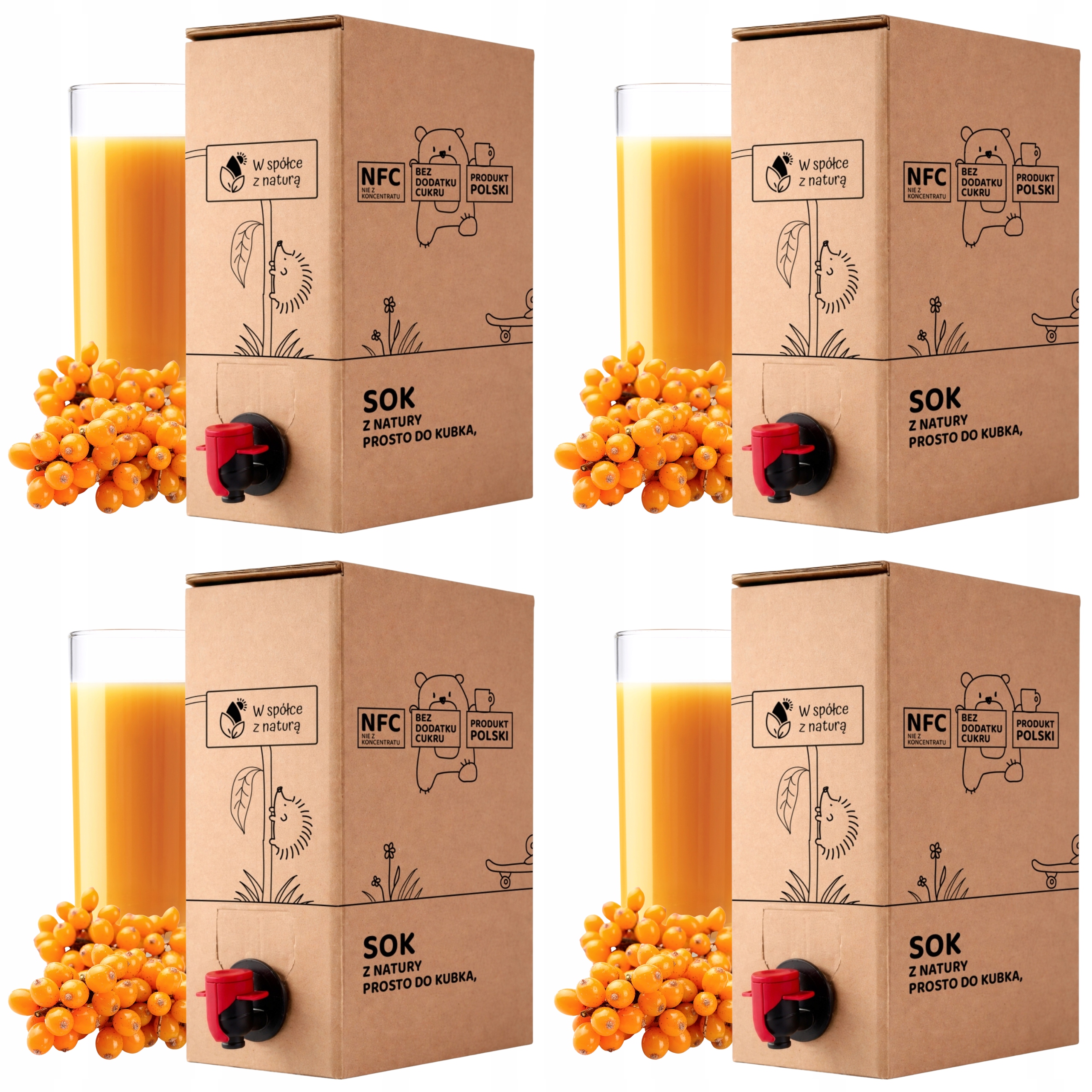 Sok z Rokitnika Tłoczony 2L Sok Naturalny Nfc Rokitnik 100% zestaw