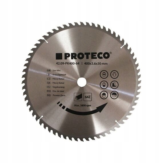 Proteco pilový kotouč 400*3,6*30mm 64 Wz Hm