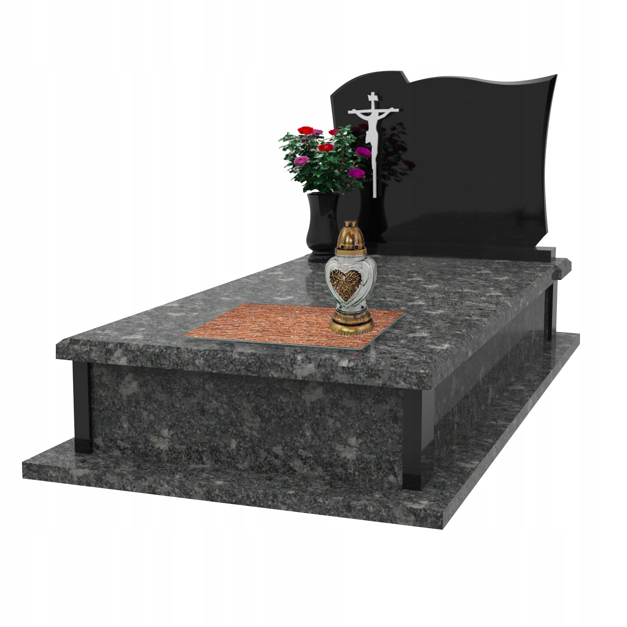 SZKLANA PODSTAWKA POD ZNICZE 40x30cm Rudy mur 100b Motyw inny