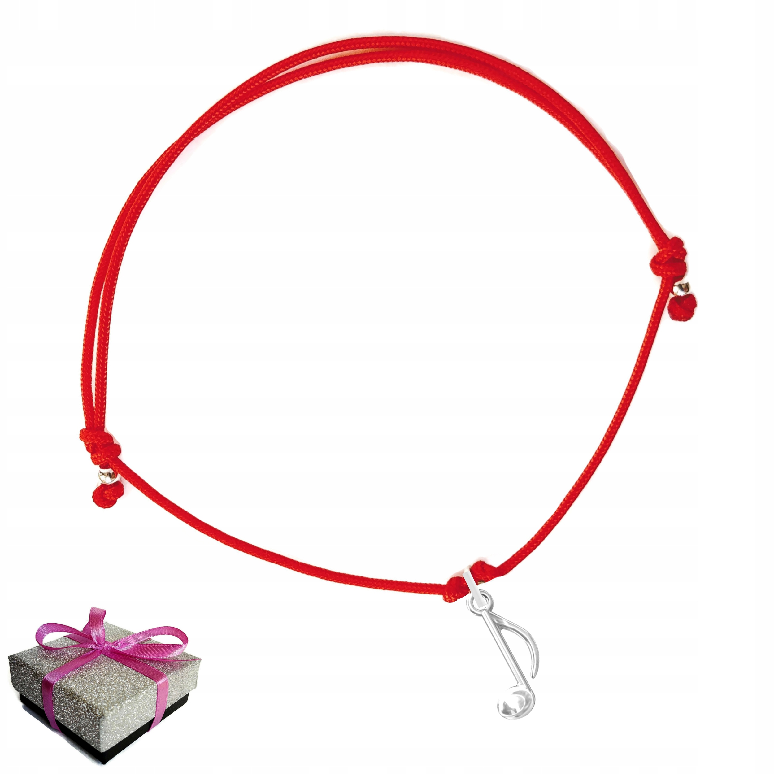 

Srebrna Bransoletka na Sznurku Nuta Nutka Muzyka