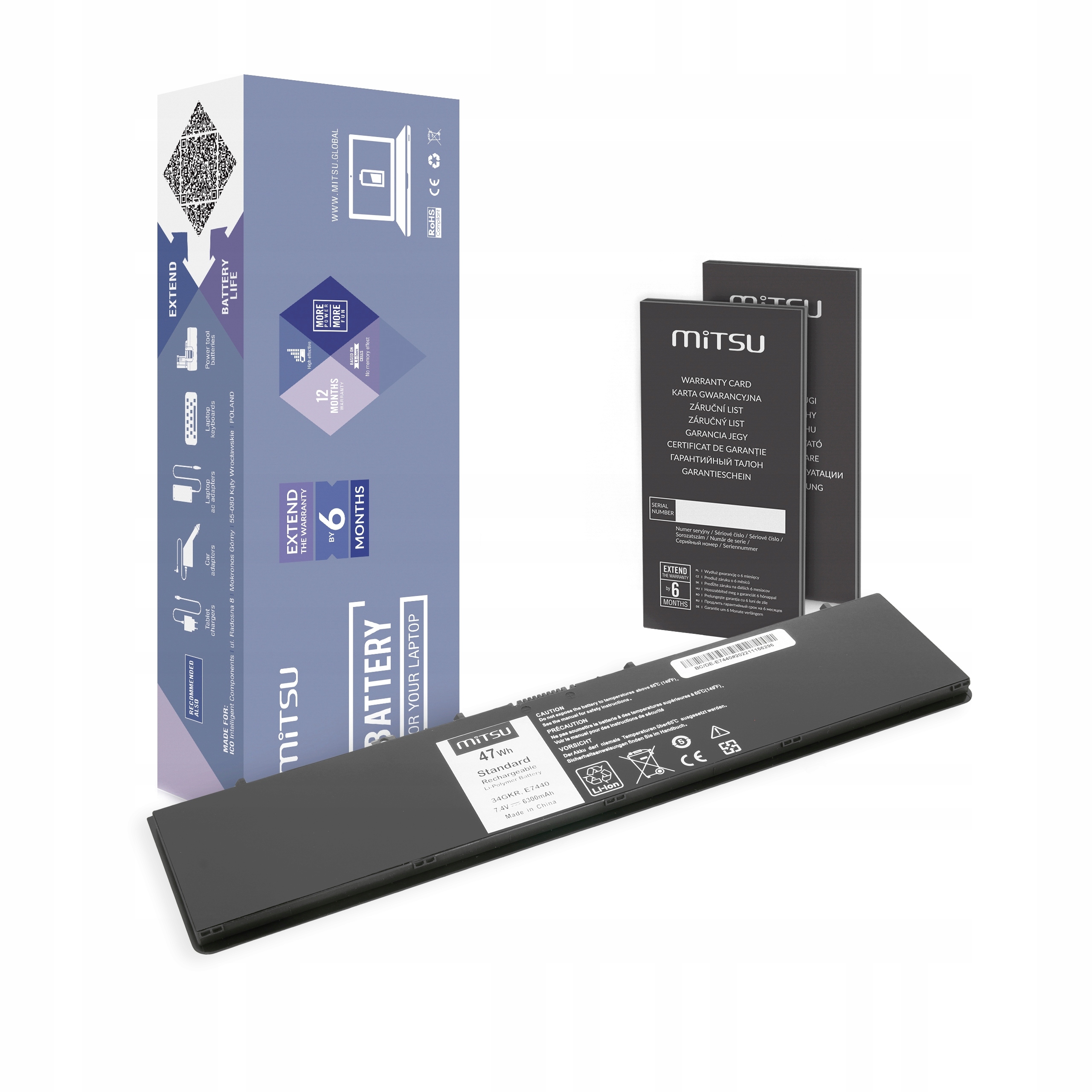 Bateria 34GKR 3RNFD do Dell Latitude E7440 E7450