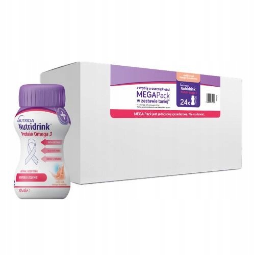 Nutridrink Protein Omega 3 Wysokobiałkowy preparat odżywczy, 24 x 125 ml