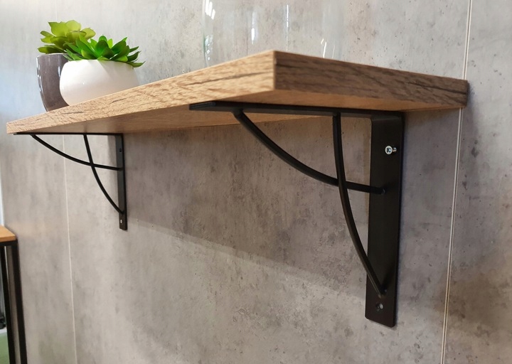 Półka wisząca ścienna loft industrial dąb 52 Materiał drewno