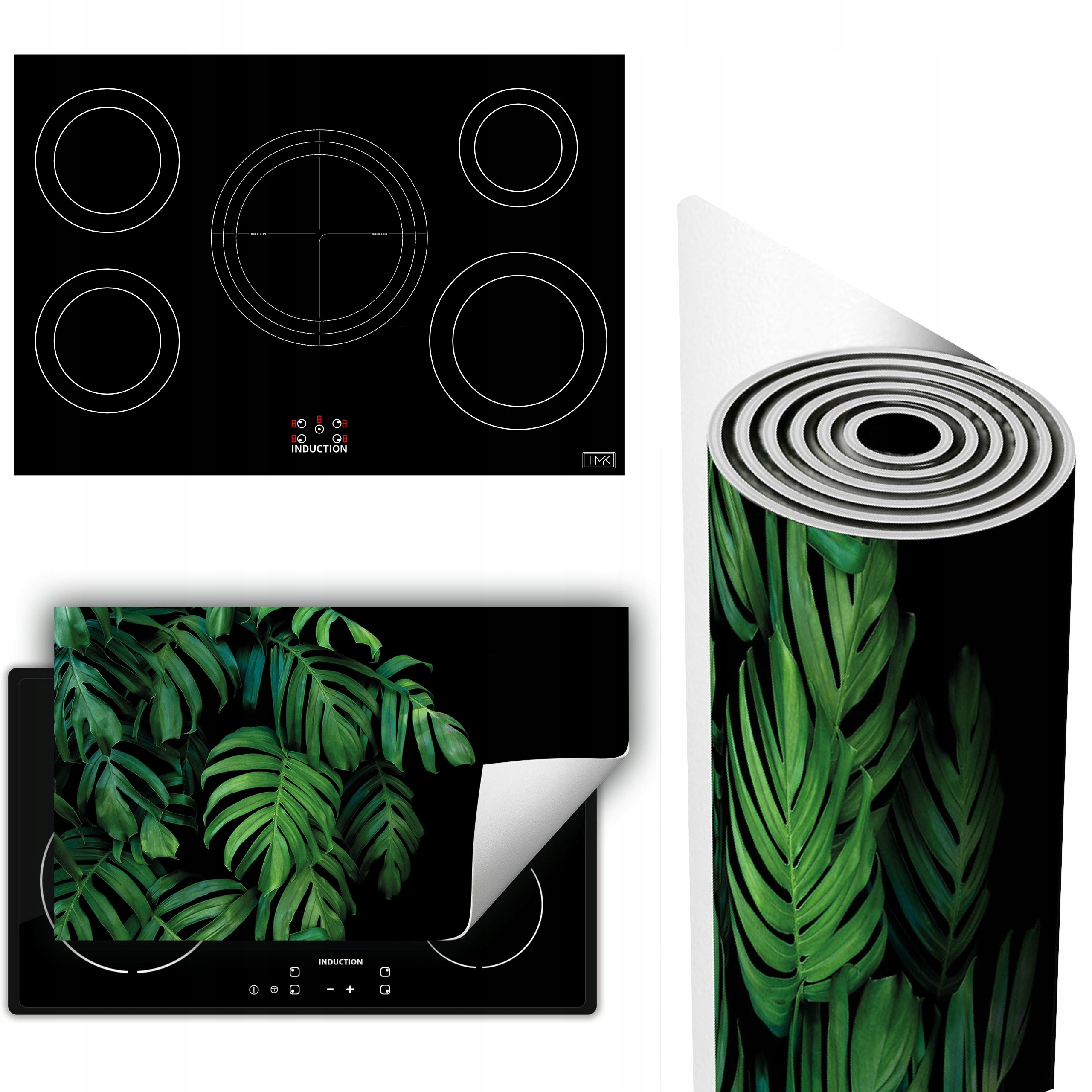 Vinylová Podložka Na Ochranu Kuchyňské Desky 90x52 černá Monstera