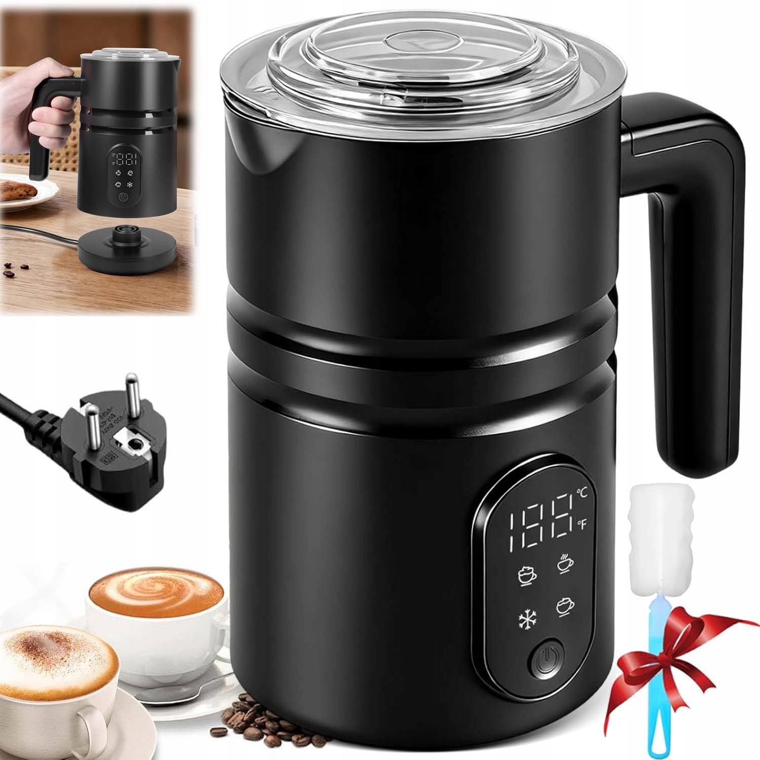 Elektrický Napěňovač Kávového Mléka Na Latte A Cappuccino 350 ML Bpa Free
