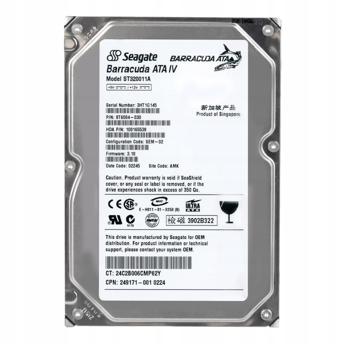 Seagate Barracuda Ata IV 20GB 7.2K 2MB Ata 3.5'' ST320011A