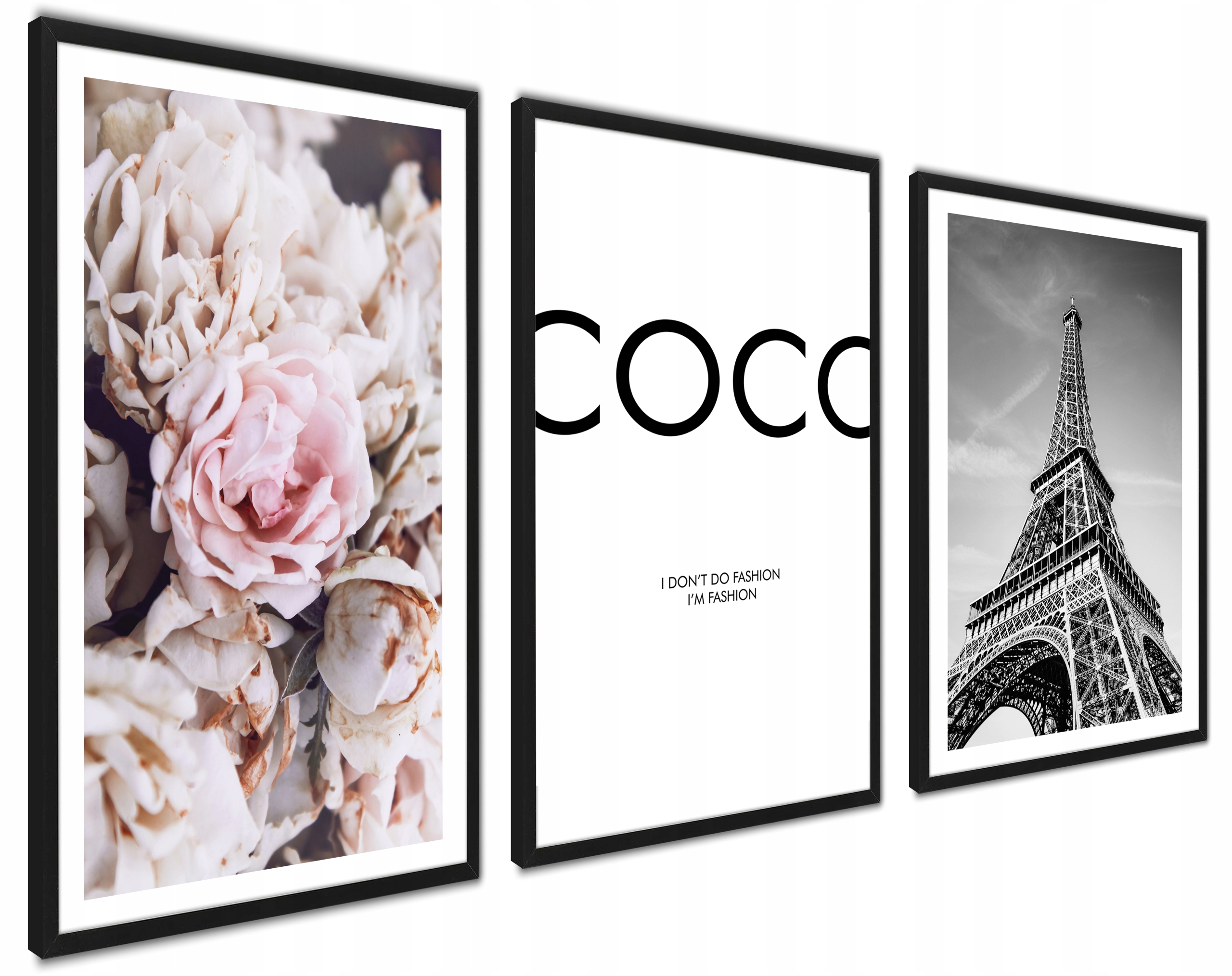 

Plakaty Grafiki Zestaw 3szt Coco Kwiaty Paryż