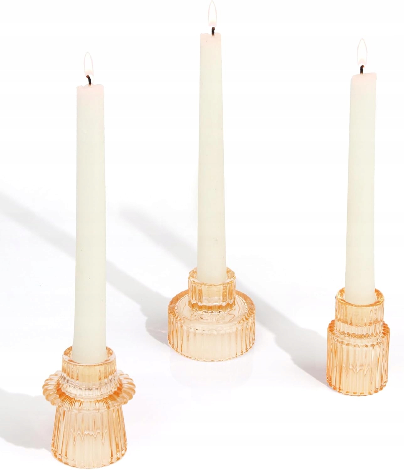 Sklenený Dekoratívny Svietnik 6 Ks Na Sviečky Tealight 2V1