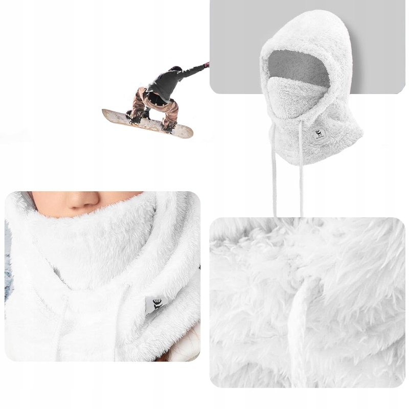 KOMINIARKA MASKA NA TWARZ USTA KAPTUR CIEPŁA QUNATURE BALACLAVA ZIMOWA 3W1 Rozmiar L