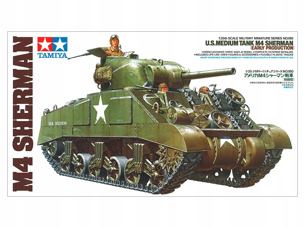 1/35 Us M4 Sherman (počáteční výroba) Tamiya 35190
