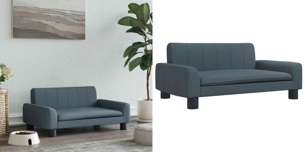 Levně Tmavě šedé Pelíšek pro psa, potažené látkou, 70x45x30 cm