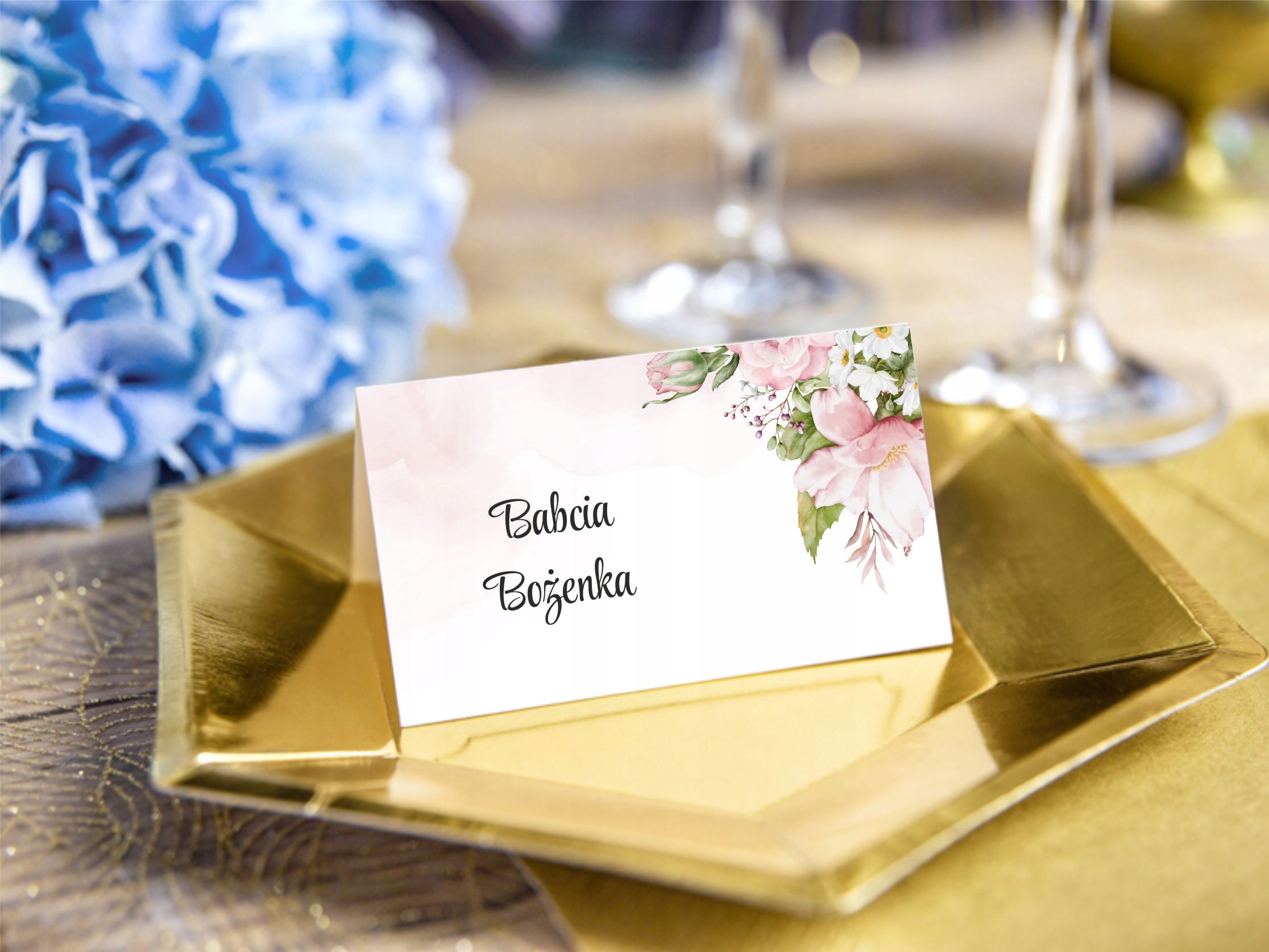 Winietki na stół CHRZEST ŚWIĘTY personalizacja gości Marka bez marki