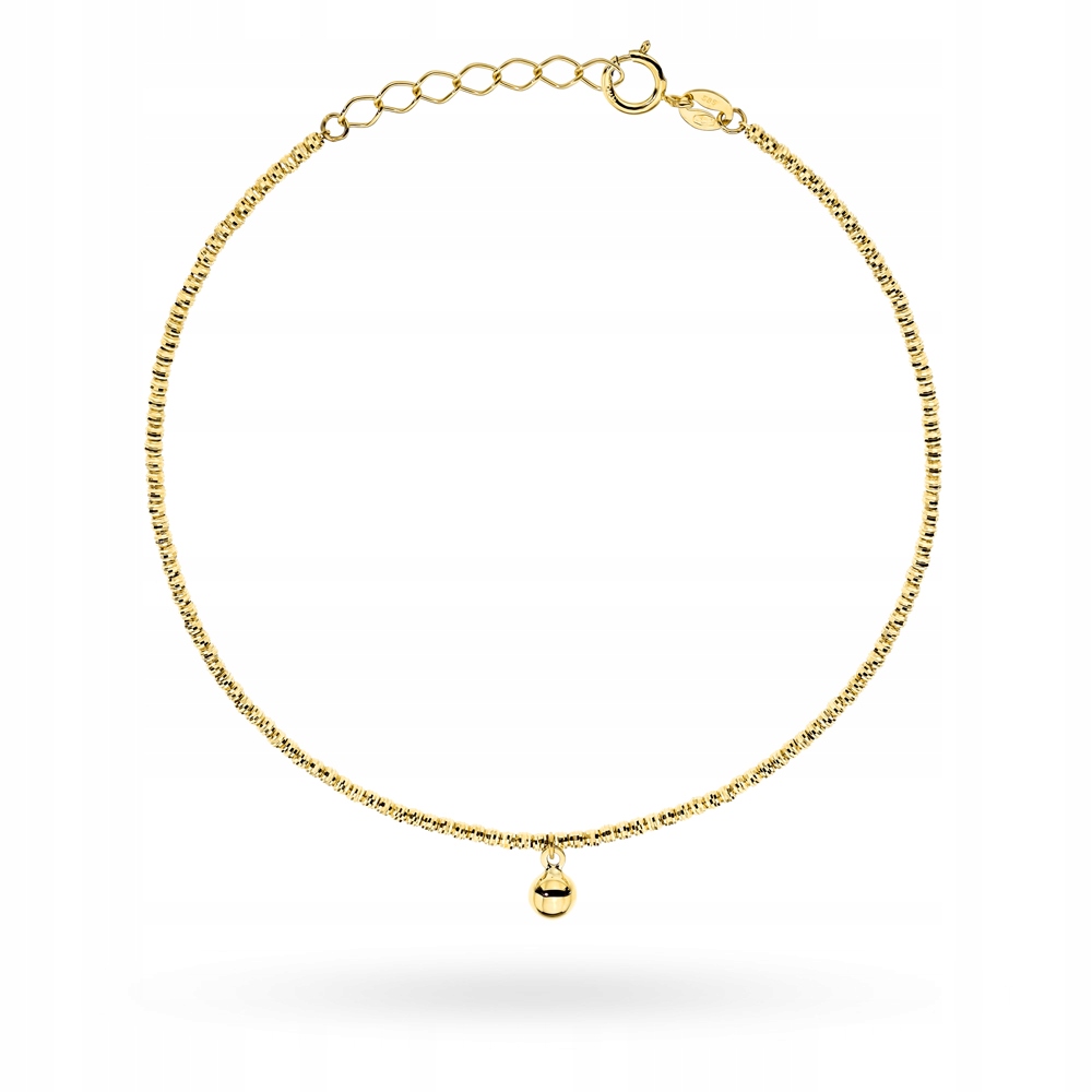 Zlatý náramek 585 diamantové Kuličky 1.85 g lesklé Kuličky 19 Cm