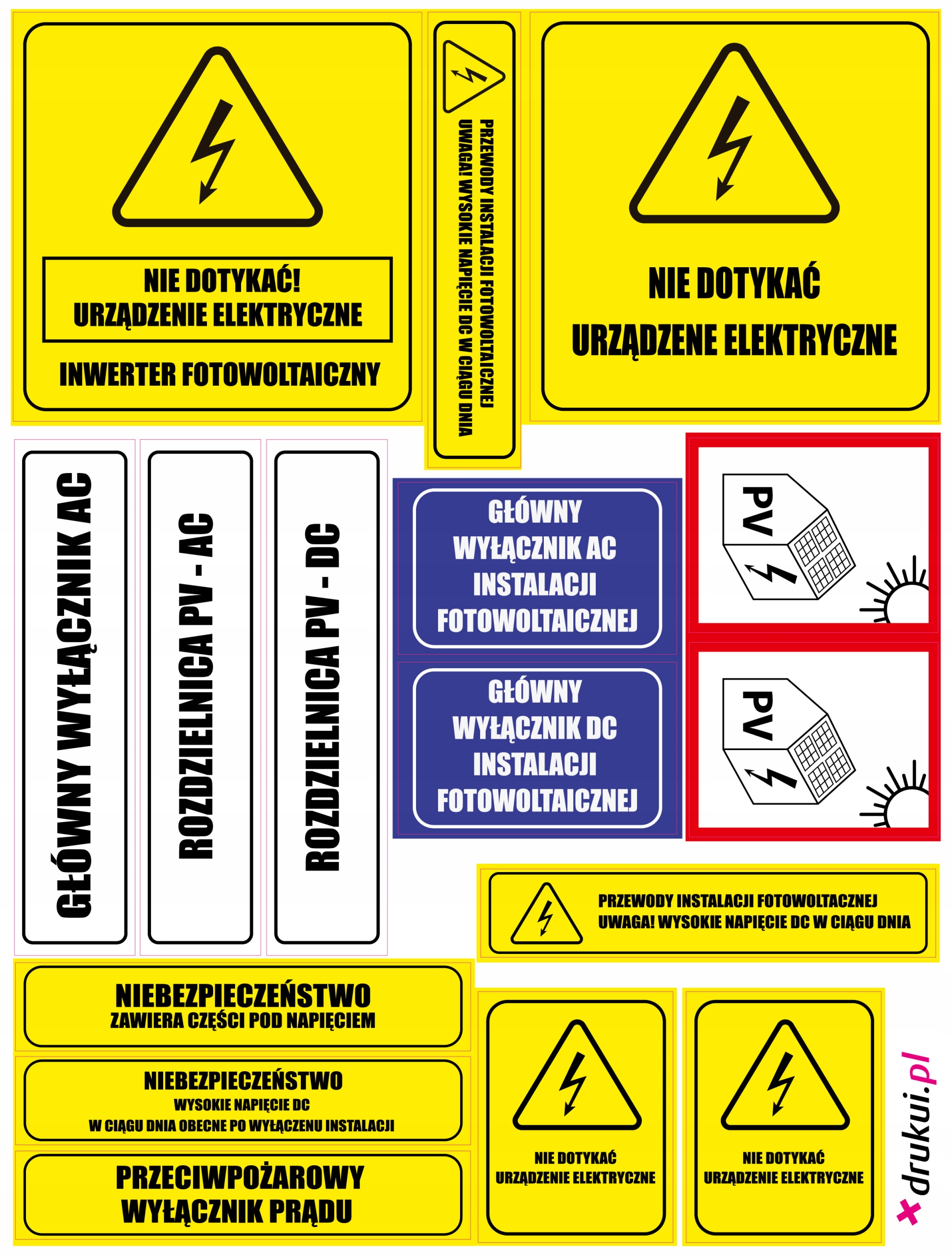 

Nowe wymogi naklejki elektryczne Fotowoltaika Pv