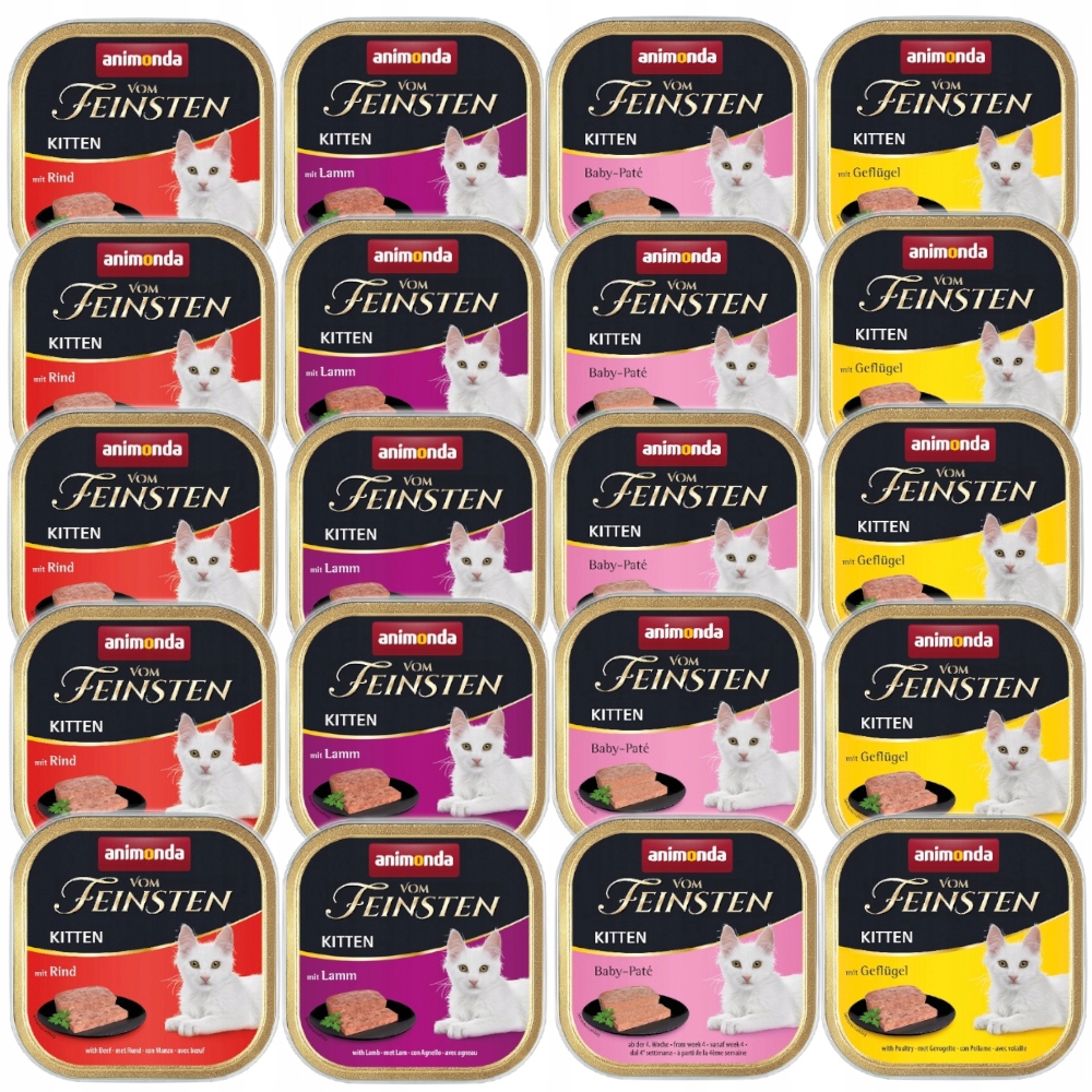 Levně Vlhké krmivo pro koťata Animonda Vom Feinsten Kitten MIX 4 Příchutí 24x100 g