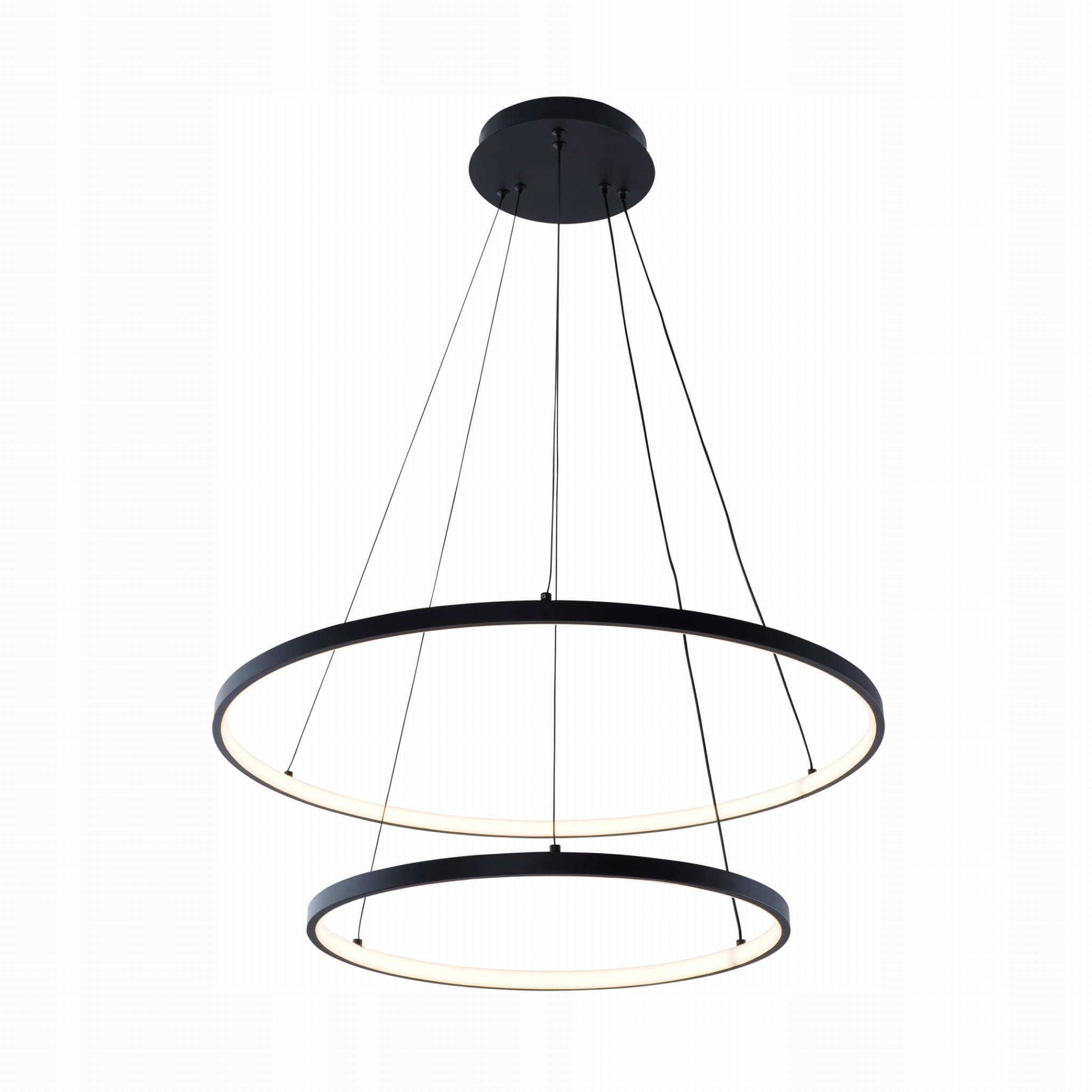 Lampa wisząca podwójne ringi Led Breno czarna 18140BK-2 Zuma Line