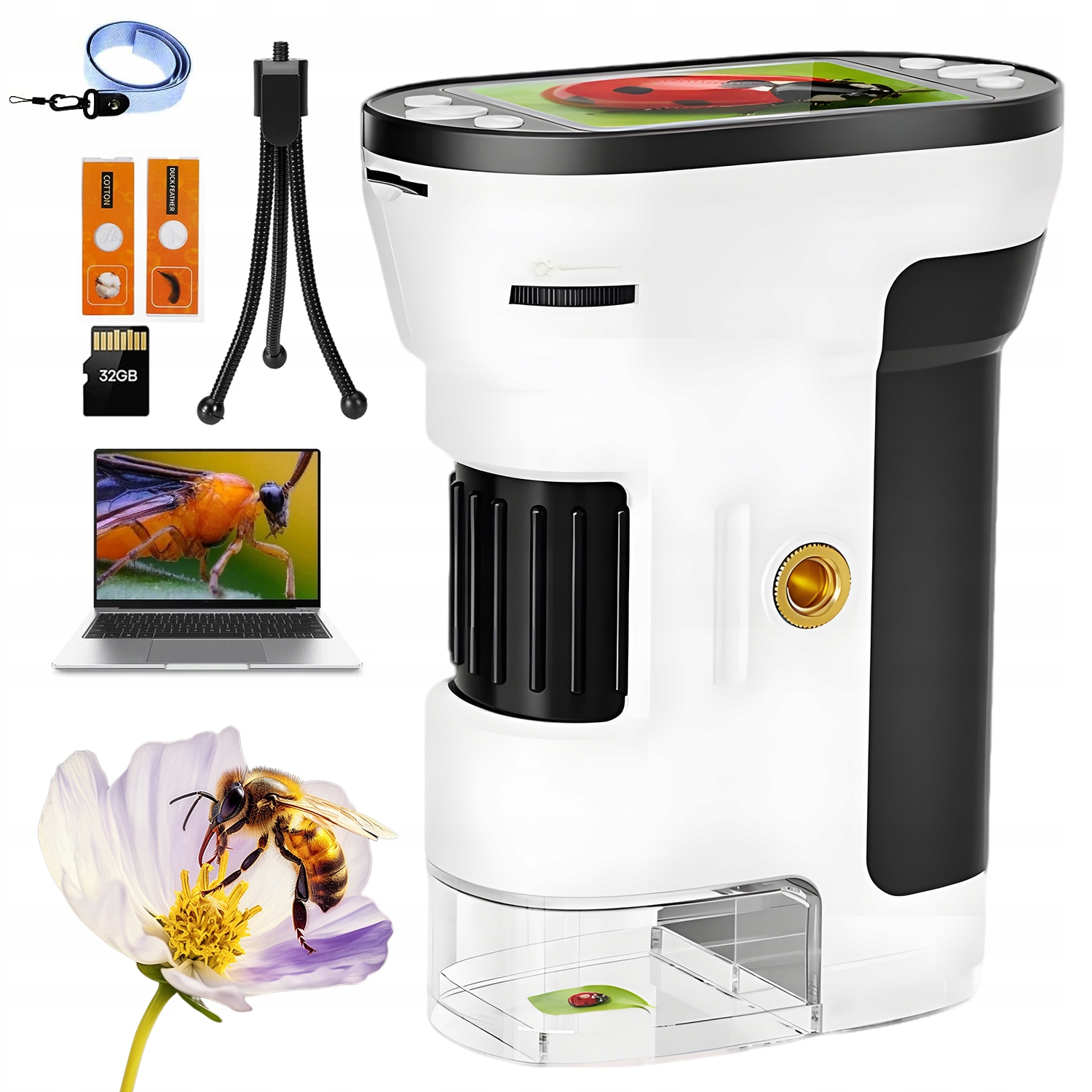 Digitální Mikroskop Pro Děti, Inteligentní S Obrazovkou A Pamětí