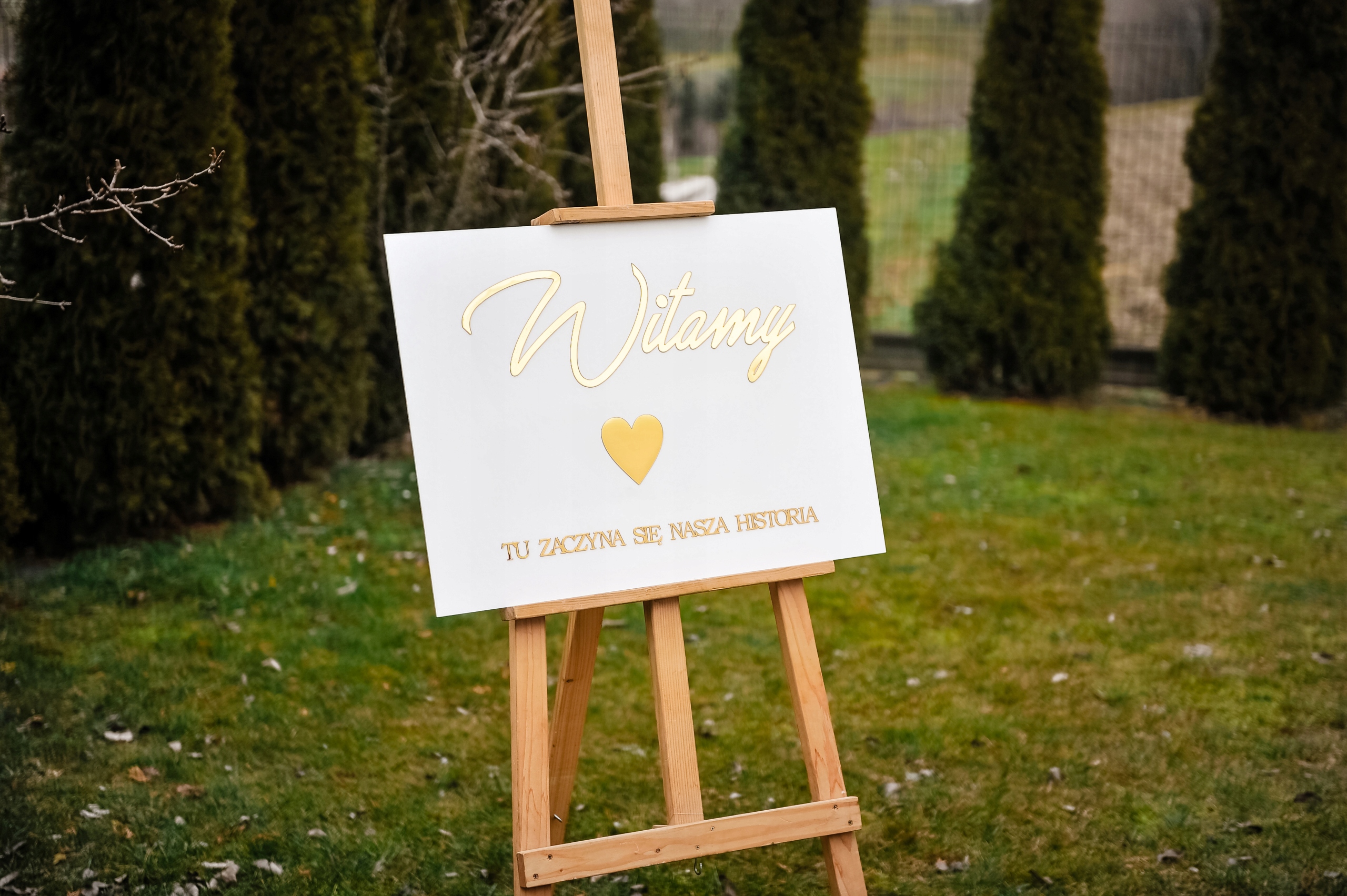 Tablica powitalna wesele dekoracja TAB-1ZS Kolor dominujący biały