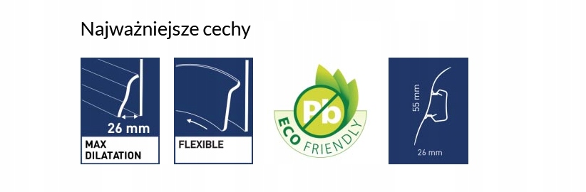 ARBITON LM55 listwa przypodłogowa 2,5m BIAŁY MAT Wysokość 55 mm