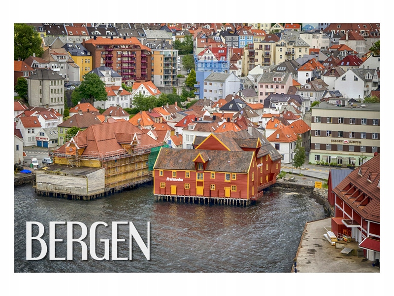 

Bergen Drewniane domy Magnes na lodówkę