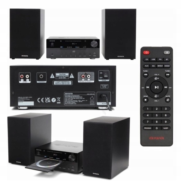 Mikrowieża Aiwa MSBTU-550 Wieża Dsp Equalizer Radio Zegar Usb Aux Pilot