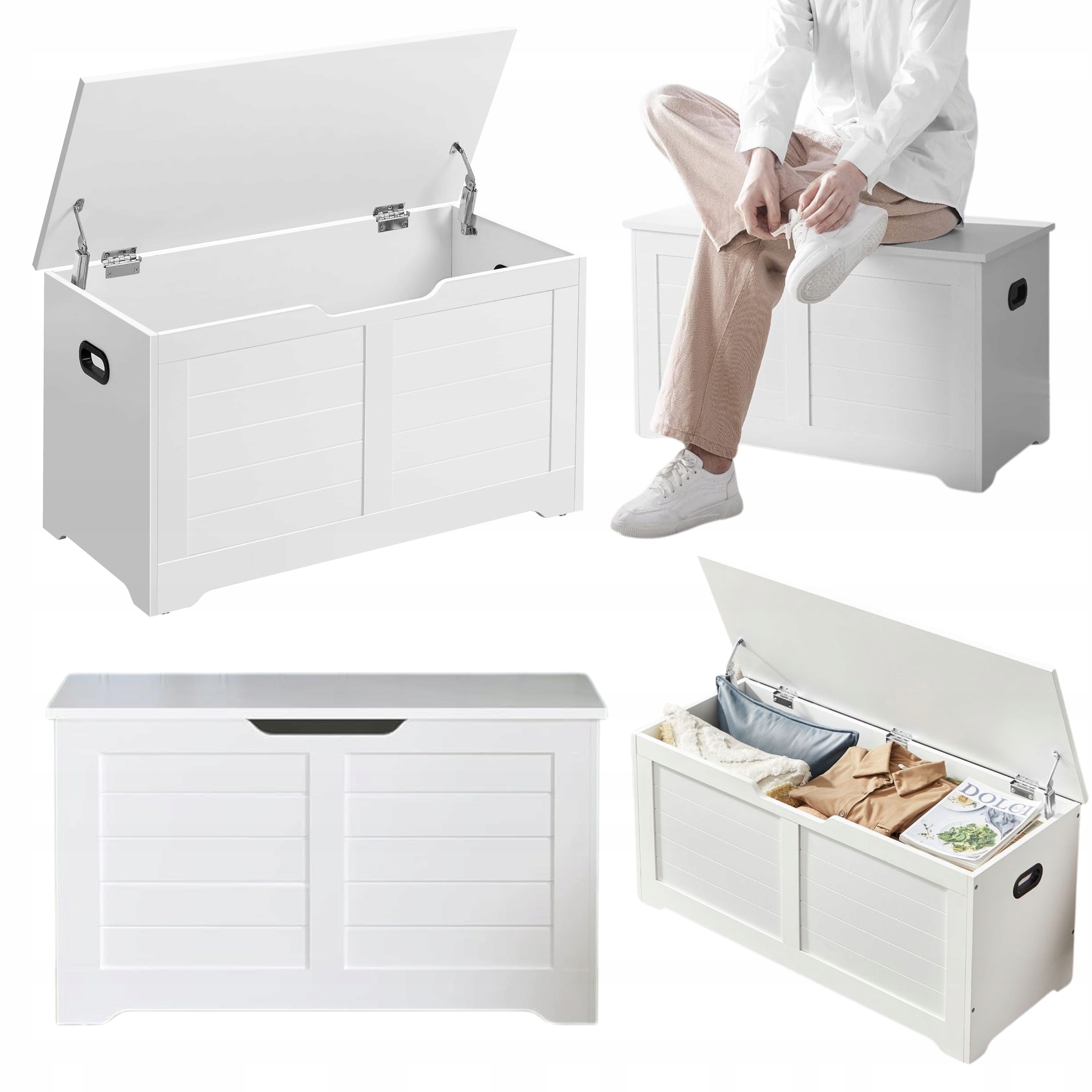 Drevená lavička na topánky s sedadlom Kôš na skladovanie